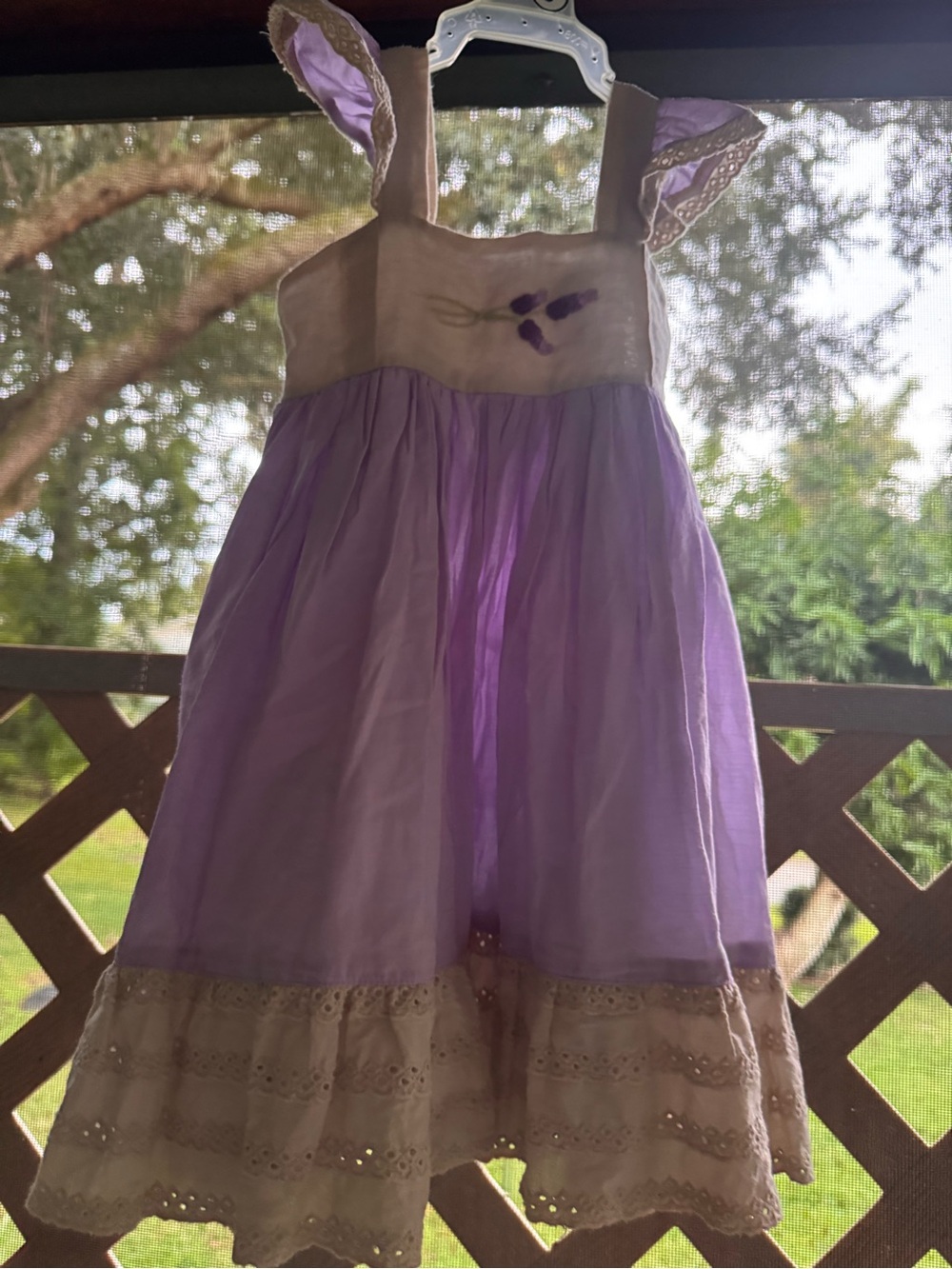 Well Dressed Wolf Girls Lavender & Cream Sleeveless Sundress